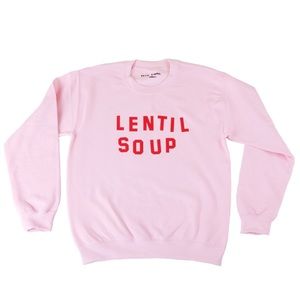 Katie Kimmel pink “Lentil Soup” sweatshirt